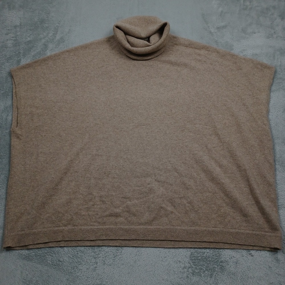 Garnet‎ Hill Sweater Womens Small Brown Turtleneck Cashmere Pullover Preppy